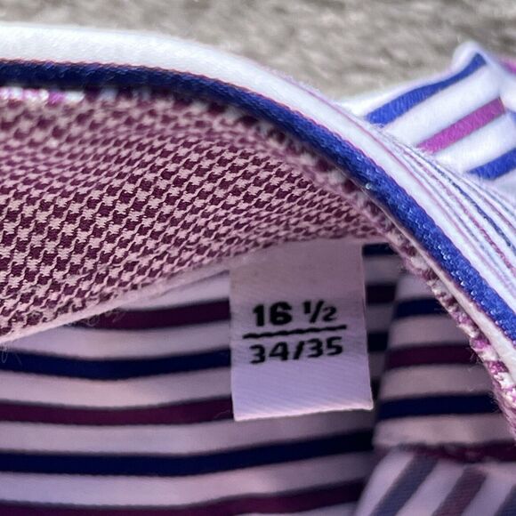 Bugatchi Uomo Dress‎ Shirt Mens 16.5 34/35 Purple Lavender French Cuffs - Picture 5 of 16